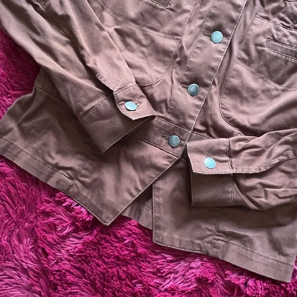 Brown faux denim retro jacket - Picture 3 of 12